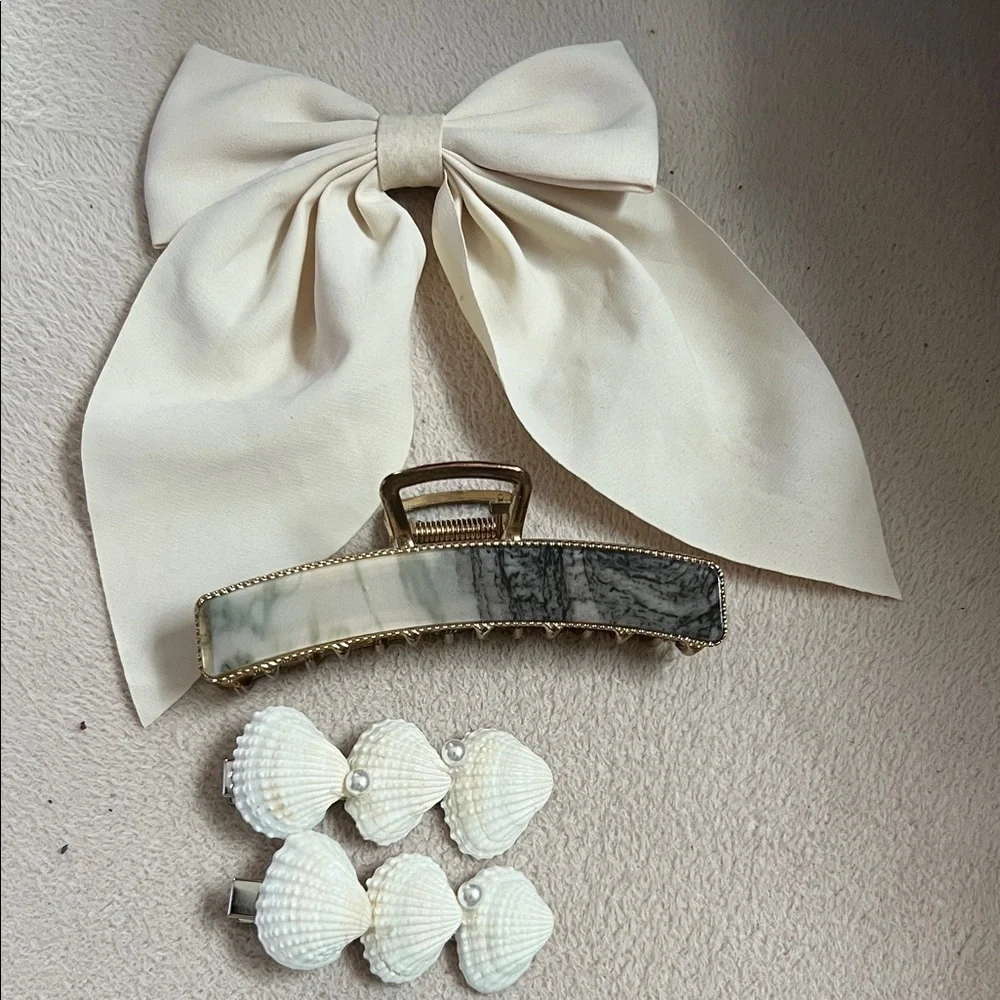 J. Crew Cream and White Hair Accessory, Jewelry Bundle